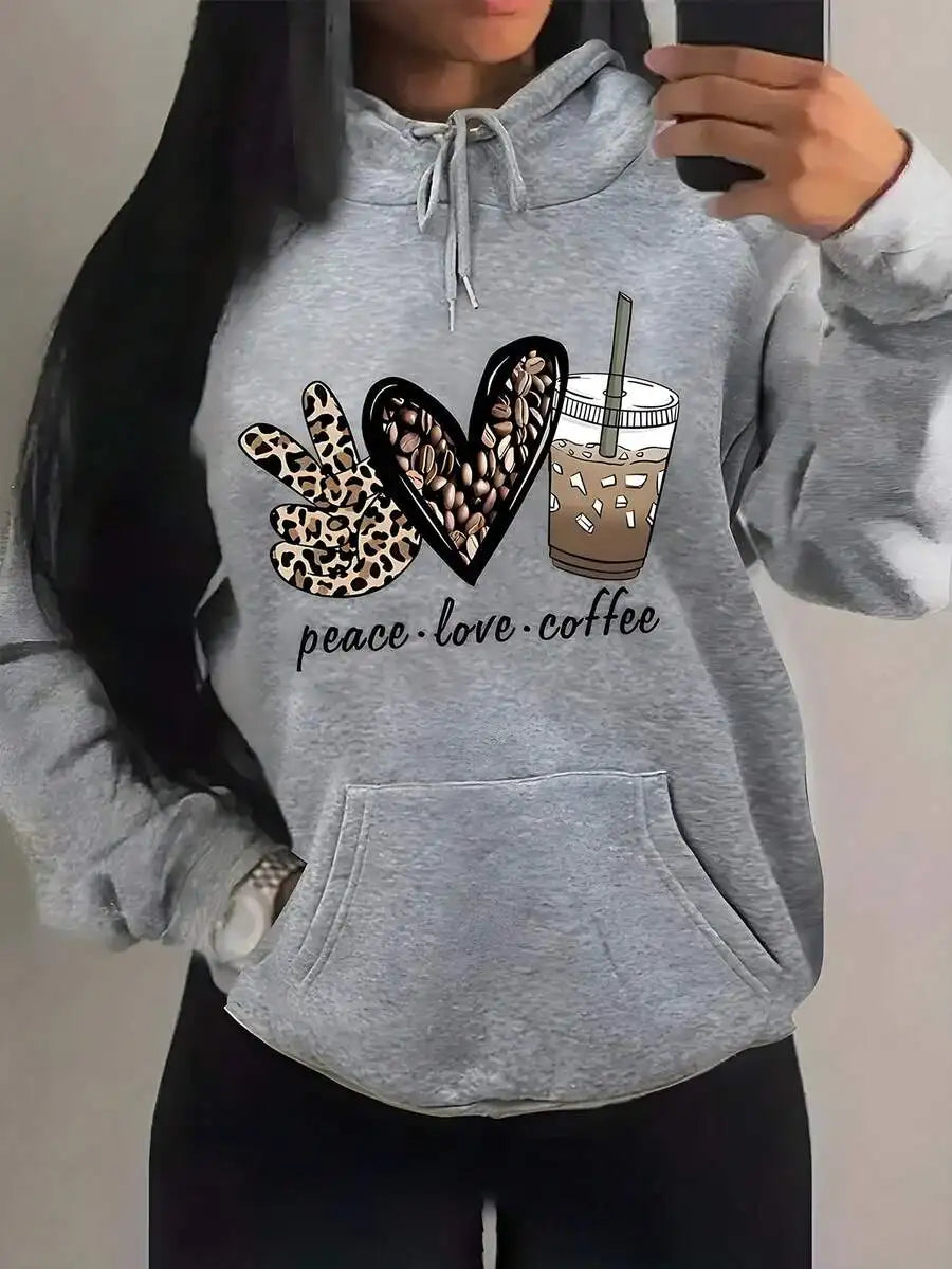Heart Letter Graphic Hoodie