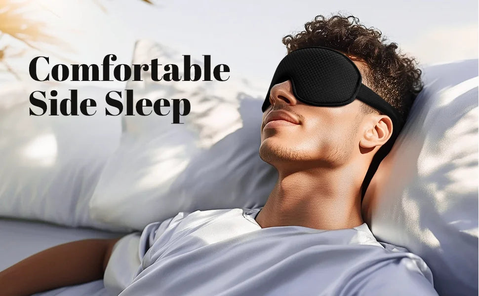 Sleep Mask ,Blackout Eye Masks for Sleep - 3D Breathable Soft Comfortable Eye Mask for Sleeping- Adjustable Night Masks