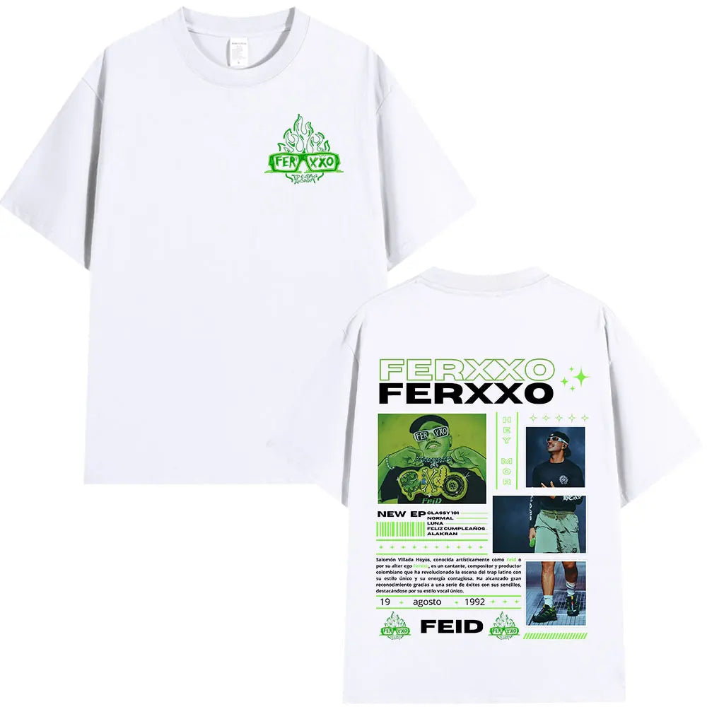 Rapper Feid Ferxxo T-shirt Mens Women Clothing Fashion Hip Hop T-shirts Cotton Casual Comfort Short Sleeve Tee Shirt Streetwear