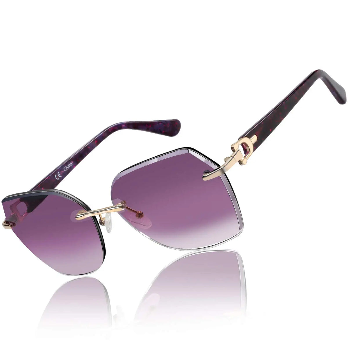 Zenottic Geometric Rimless Sunglasses