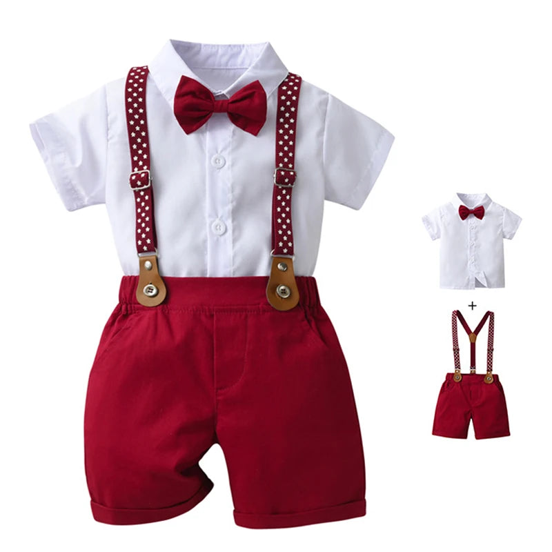 Kids' Star Print Suspender Outfit Set — product image