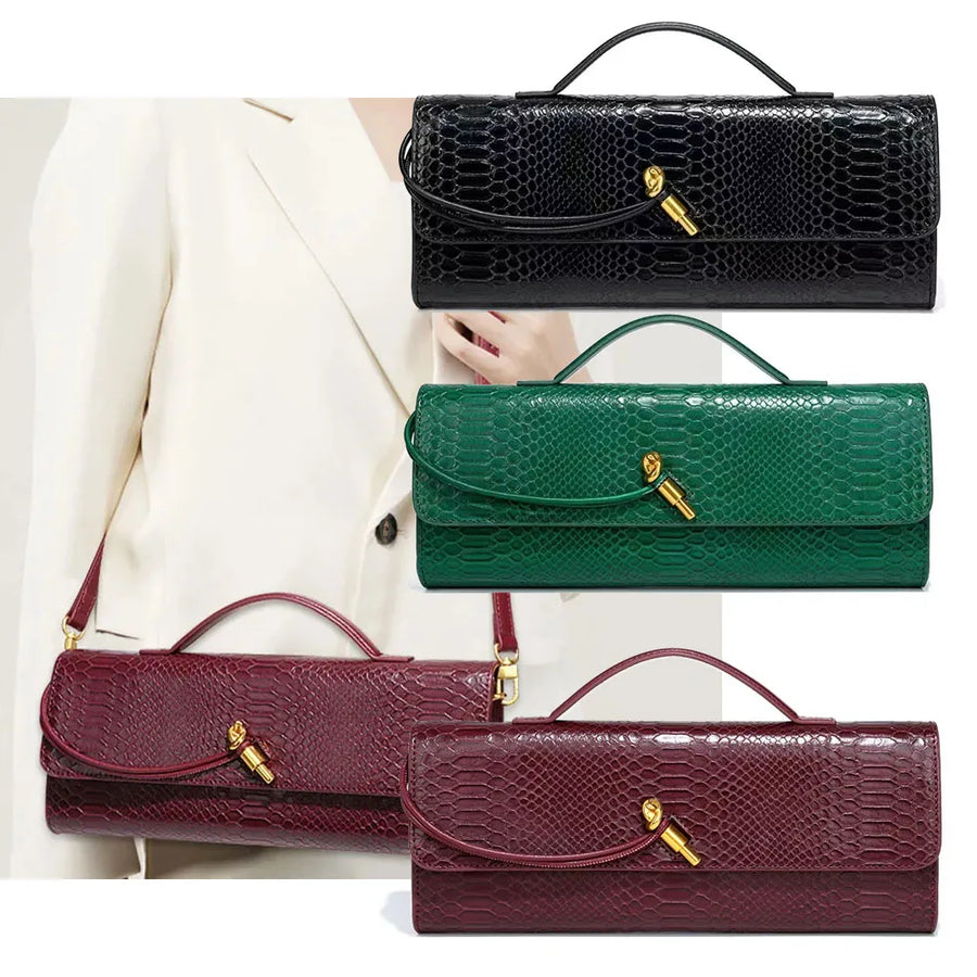 Croc-Embossed Top-Handle Crossbody Bag — view 1