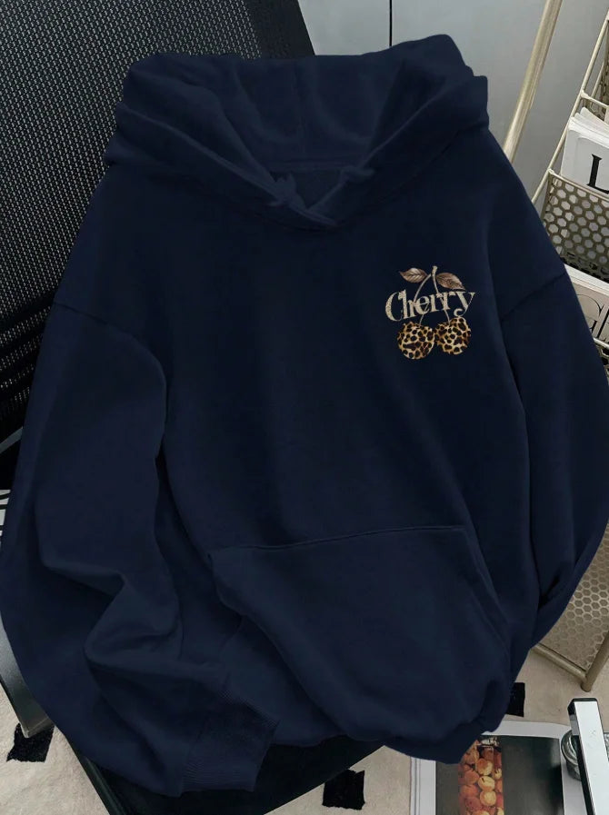 Leopard Cherry Graphic Hoodie