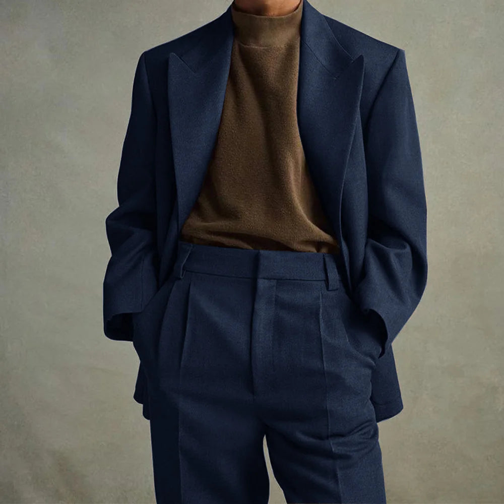 Mens Fashion Suits 2 Piece Set Notch Lapel Single Breasted Comfortable Slim Fit Casual Party Blazer with Trousers Wedding