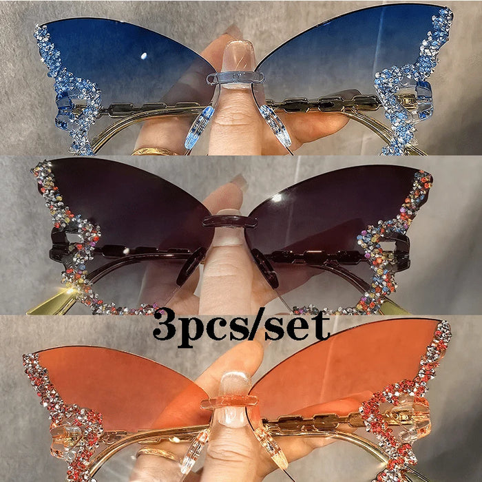 Rimless Butterfly Fashion Sunglasses — view 1