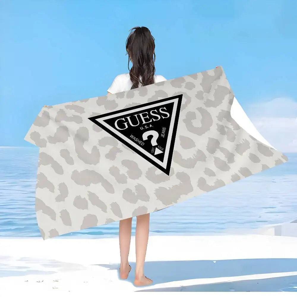 Fashion G-Guess-s Bath Towel Microfiber Soft Water Absorbing Breathable For Girl Kids Decorative Cartoon Beach Towel