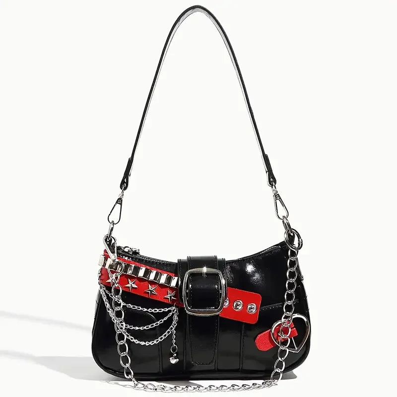 Y2K Rivet Chain Shoulder Bag — view 1