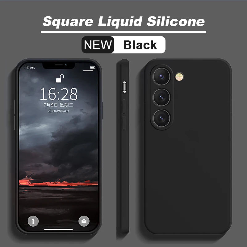 S26 S25 Ultra Case Square Liquid Silicone Phone Case For Samsung Galaxy S26 S25 S24 S23 S22 Ultra Plus S26Ultra Cases Soft Cover
