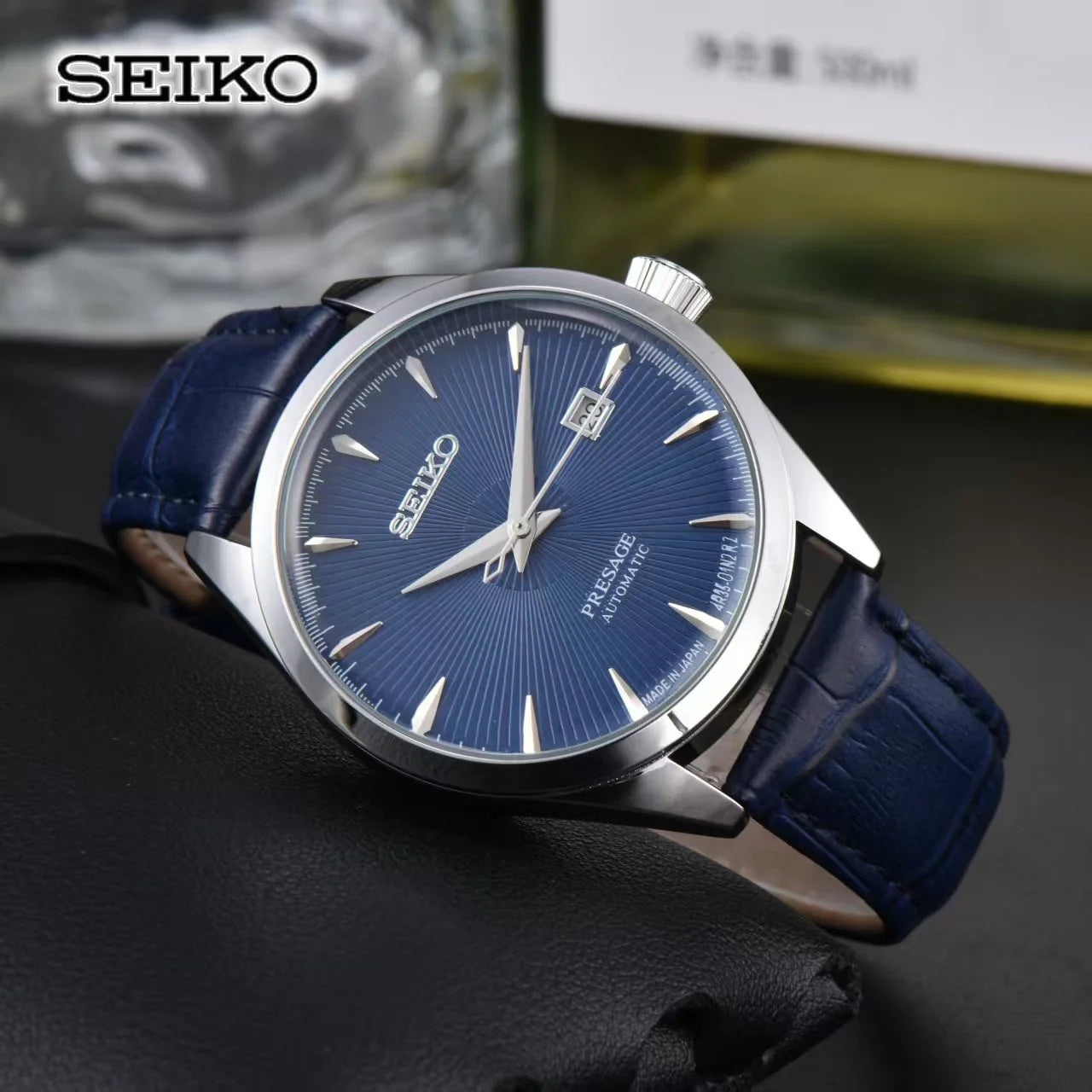 Seiko Business Leisure Machinery Watch Fashion Simple Calendar High quality Leather Strap Men's Women's Boutique Couple Watch