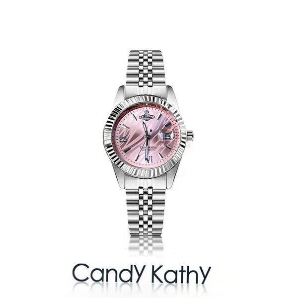 Pink-Dial Quartz Bracelet Watch