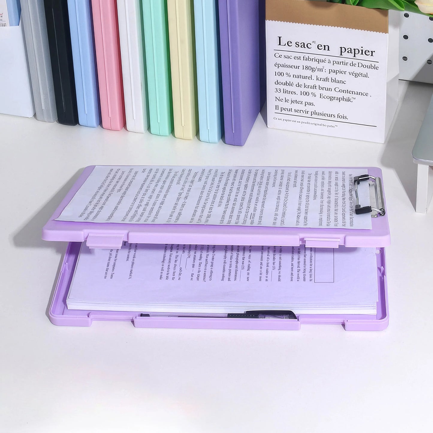 1-Piece Spacious Purple A4 Folder: Portable File Organizer Perfect for Storing Office and School Supplies in Daily Use