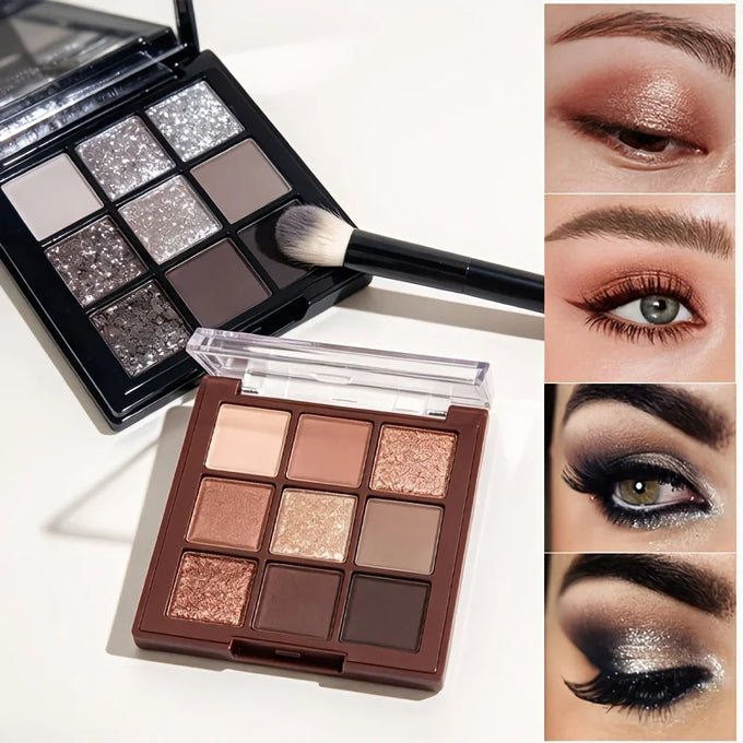 9-Color Warm-Tone Eyeshadow Palette — 2 Pieces — product image