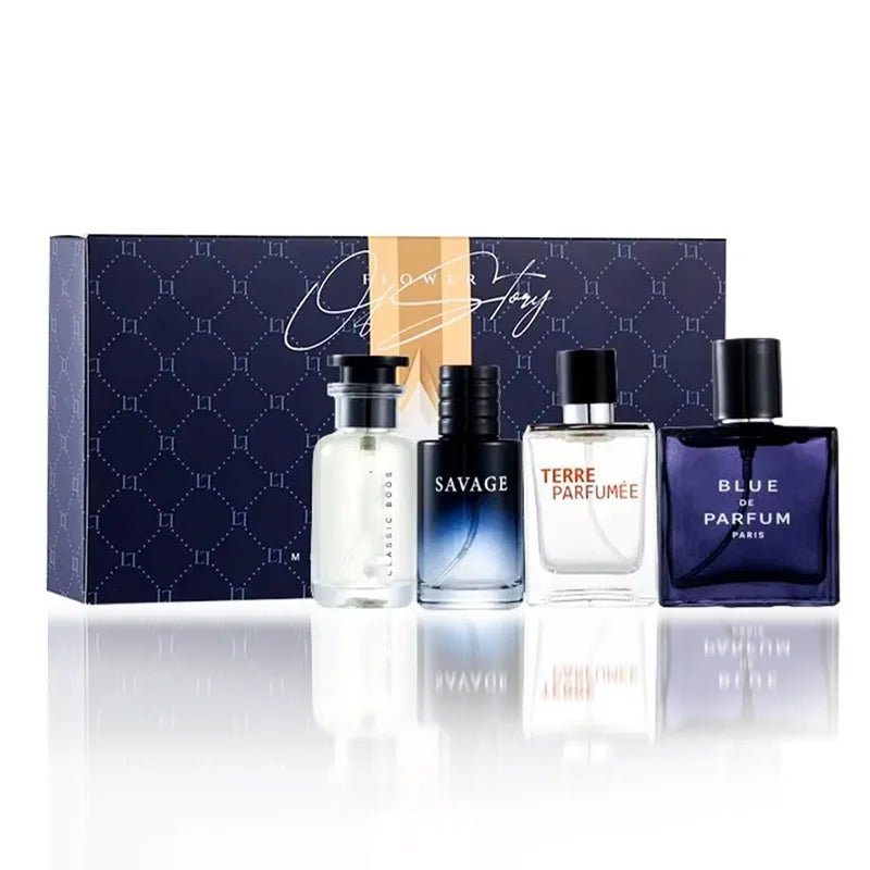 100ml Men's Cologne Luxury Brand Natural Floral Fruity Scent Spray 4Pcs Gift Box For Gentleman Daily Party