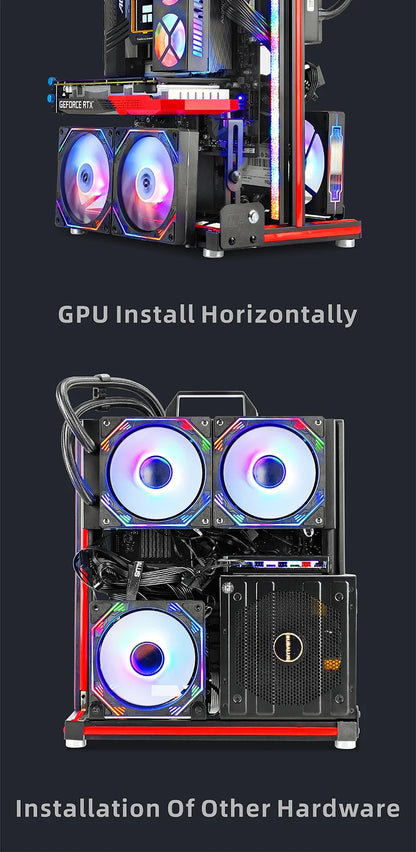 METALFISH BlockCase Aluminum Open Frame Case Support ATX/M-ATX Mainboard GPU Mount Horizontally 240 Water Cooler Gaming Cabinet