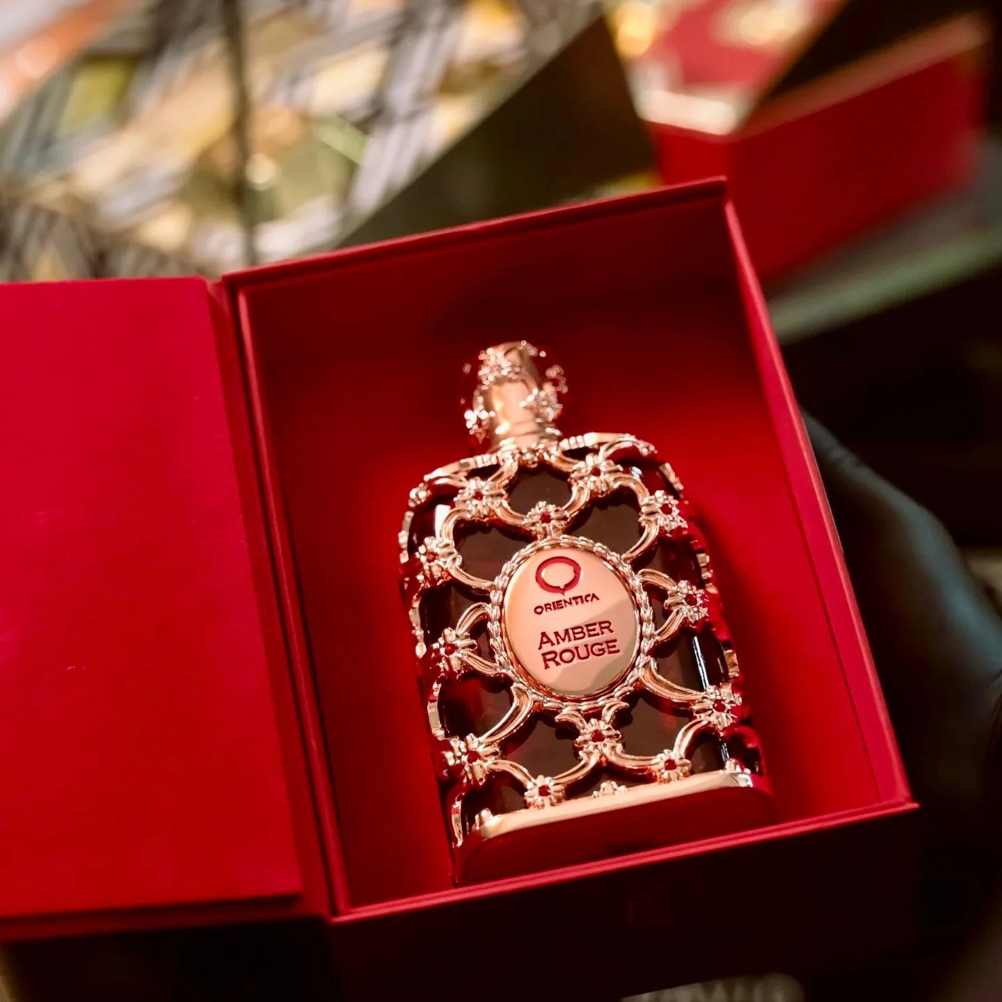 Orientica Luxury Collection Amber Rouge Eau De Parfum 2.7oz / 80ml – Woody, Amber, Saffron, Praline, Jasmine, Orange, Oak Moss, Seaweed – Arabic Perfume for Men & Women. A Perfect Holiday Gift.
