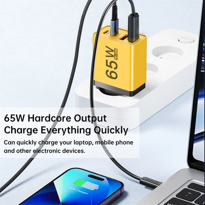 AU Plug USB Type C Fast Charger 65W PD Quick Charge Wall Adapter for iPhone Samsung Xiaomi Redmi Mobile Phone USB Charger EU UK