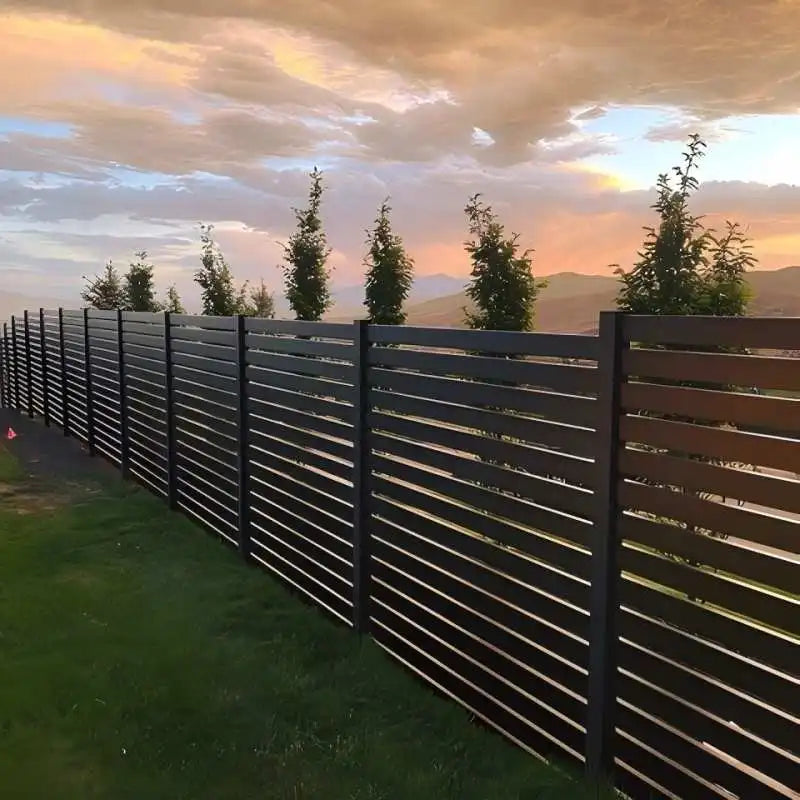 Modern Rustproof Aluminum Fence Slat Fence Panel Powder Coated Privacy Fence For Outdoor Yard Easy Installation Durable Design