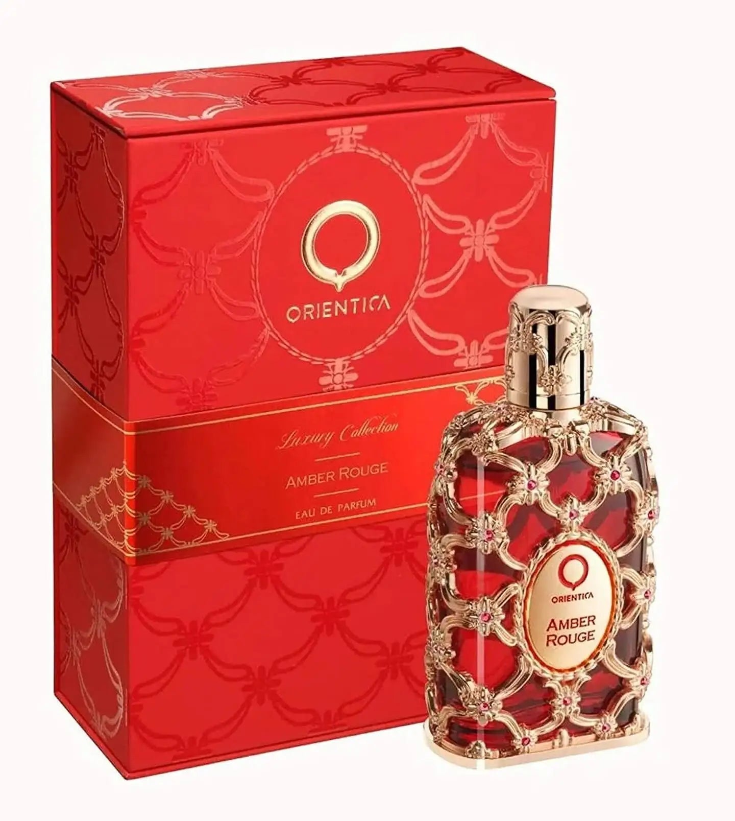 Orientica Luxury Collection Amber Rouge Eau De Parfum 2.7oz / 80ml – Woody, Amber, Saffron, Praline, Jasmine, Orange, Oak Moss, Seaweed – Arabic Perfume for Men & Women. A Perfect Holiday Gift.
