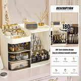Three-Drawer Makeup Organizer with Mirror