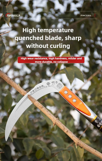 Manual Grass Sickle – Crack Weeding Tool for Roads, Long-Handle Agricultural Sickle for Grass Cutting and Gardening