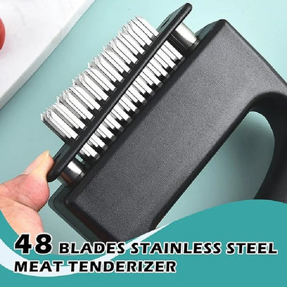 Heavy Duty Meat Tenderizer Tool with 48 Stainless Steel Ultra-Sharp Blades Compact Cooking Tool Handheld Kitchen Item