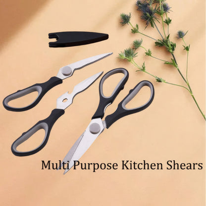1/2 Multifunctional Kitchen Scissors Black, Wear-resistant and Sharp, Stainless Steel Food Scissors, Suitable for Duck Meat