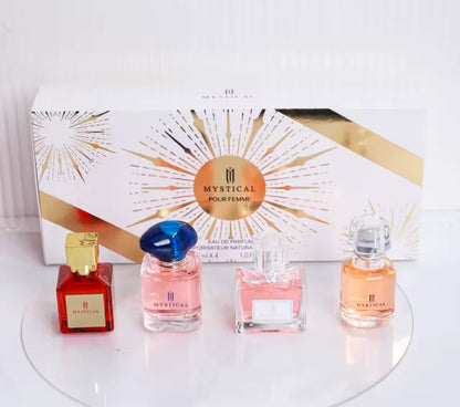 Mystical Perfume Gift Set For Women 4Pcs Spring Gift Includes 30ml EDP 30ml Air Freshener 30ml Body Spray Long Lasting Fragrance