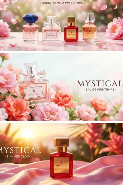 Mystical Perfume Gift Set For Women 4Pcs Spring Gift Includes 30ml EDP 30ml Air Freshener 30ml Body Spray Long Lasting Fragrance