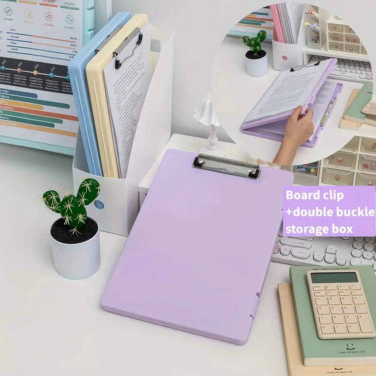 1-Piece Spacious Purple A4 Folder: Portable File Organizer Perfect for Storing Office and School Supplies in Daily Use