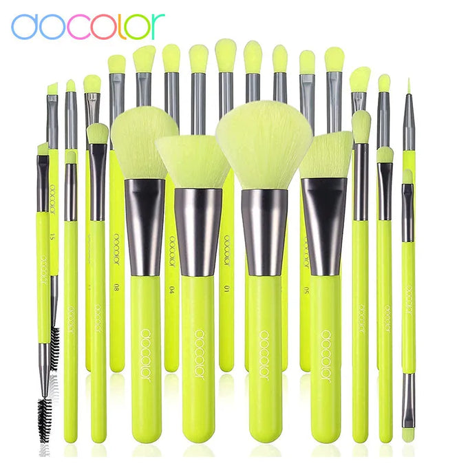 Docolor Neon Green Makeup Brush Set — product image