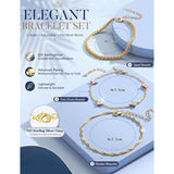 Delicate Layered Chain Bracelet Set — view 2