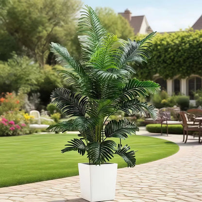 35-inch artificial giant palm tree plant; 2 pieces lifelike green leaves; no maintenance required; indoor and outdoor decoration