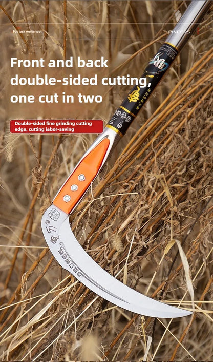 Manual Grass Sickle – Crack Weeding Tool for Roads, Long-Handle Agricultural Sickle for Grass Cutting and Gardening