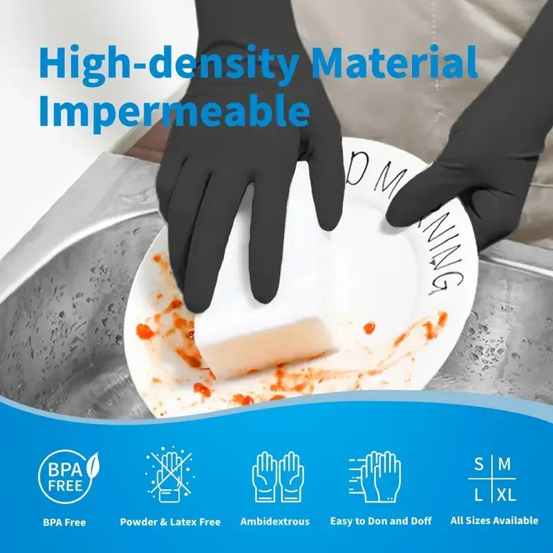 Nitrile Gloves Disposable Black 100PCS,Heavy Duty Work Gloves for Kitchen,Cleaning,Workshop-A Practical Valentine's DayEssential