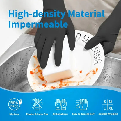 Nitrile Gloves Disposable Black 100PCS,Heavy Duty Work Gloves for Kitchen,Cleaning,Workshop-A Practical Valentine's DayEssential