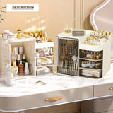 Three-Drawer Makeup Organizer with Mirror