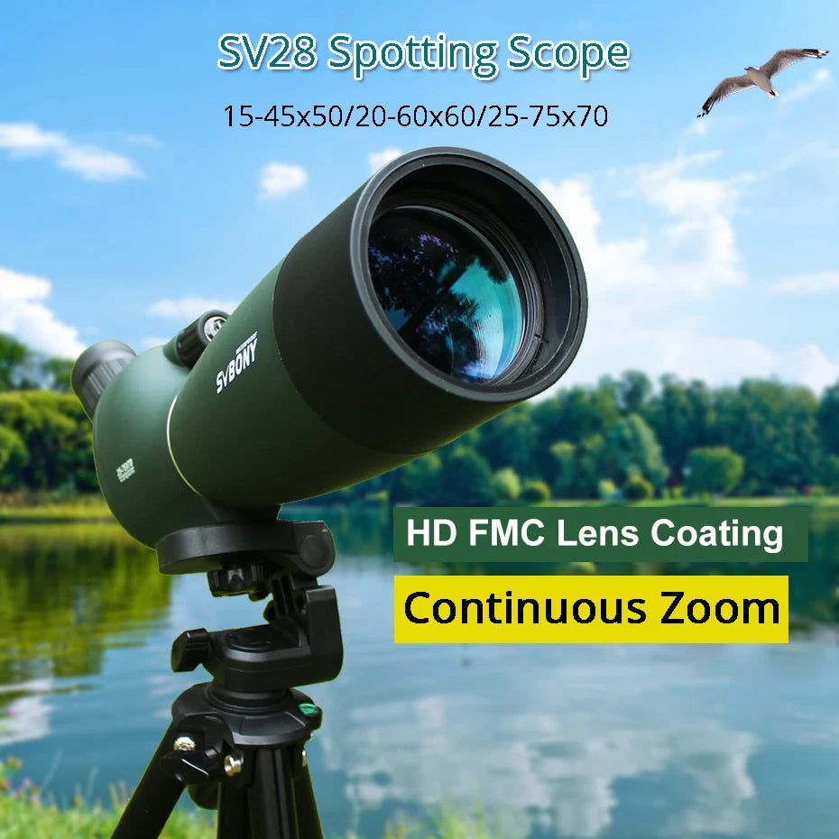 SVBONY SV28 Telescope Spotting Scope Powerful Zoom Monocular FMC BAK4 Waterproof For Bird Watching Target Shotting