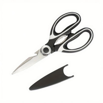 1/2 Multifunctional Kitchen Scissors Black, Wear-resistant and Sharp, Stainless Steel Food Scissors, Suitable for Duck Meat