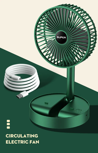 Desktop fan charging model, long endurance USB foldable mini retractable fan, dormitory portable desktop electric fan