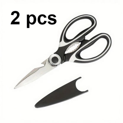 1/2 Multifunctional Kitchen Scissors Black, Wear-resistant and Sharp, Stainless Steel Food Scissors, Suitable for Duck Meat