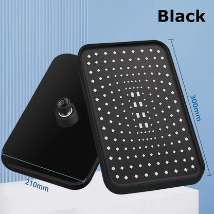 12 Inch ABS High Pressure Rainfall Shower Head Bathroom 360° Adjustable Angle Anti-Clog Nozzle Water Saving Bathroom Accessories