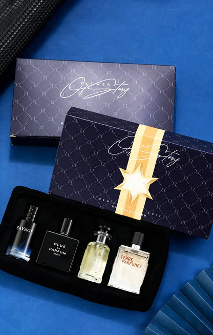 100ml Men's Cologne Luxury Brand Natural Floral Fruity Scent Spray 4Pcs Gift Box For Gentleman Daily Party