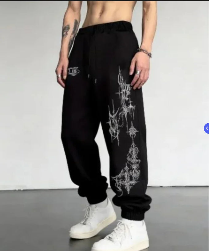 Men's Cross-Print Flared Sweatpants — product image