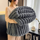 ROSEKIND Striped Fleece Blanket — view 3