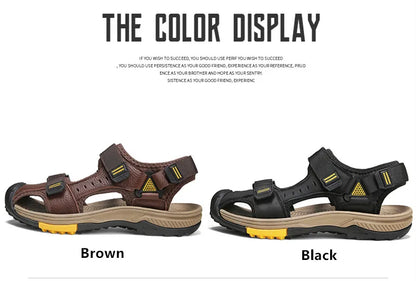 Hot Sale Summer Beach Men's Sandals Handmade Genuine Leather Sandals Outdoor Non-slip Wading Shoes Comfortable Men Casual Shoes