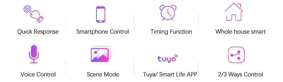 Tuya WiFi Smart On Off Light Switch 220V Power Button Wall Touch Alexa Google Home Voice With Without No Neutral Wire EU Two Way