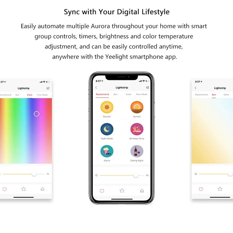 Global version Yeelight Aurora Smart Light Strip 1S RGB Colorful WiFi 2M To 10M 60 LED LightStrip For APP xiaomi mi home Homekit