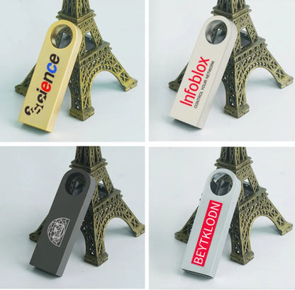 100PCS/lot Metal Pen Drive 64GB 32GB 16GB USB Flash Drive 8GB 4GB U Disk 2GB 1GB 128M 256M 512M Key Usb Stick Free Custom Logo