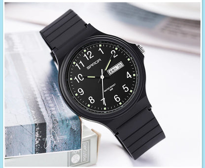 Fashion Sanda Top Brand Calenda Quartz Watch Minimalism Style Ladies Wristwatch Simple Black White Waterproof Watch Clock Reloj