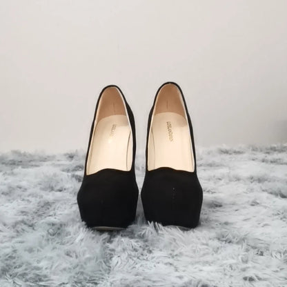 Women Pumps Stilettos Sexy 14cm Super High Heels Female Round Toes Platform Thin Heels NightClub Party Dress Red Wedding Shoes